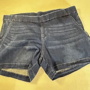 Denim Jean Shorts Cuffed Waist Elastic Blue Size‎ 24